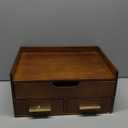 Wooden Coffee Pod Storage DrawerK Cup Holder Compatible with Vertuo Capsules and Original Coffee Pods,35 Capacity K Cup Coffee Maker Machine Stand for Coffee Station Home Office and Kitchen (double layers)