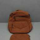 GAEKEAO Backpack Purse for Women Fashion Leather Designer Travel Backpack Purses Convertible Shoulder Bag with Wristlet (Nubuck Brown)