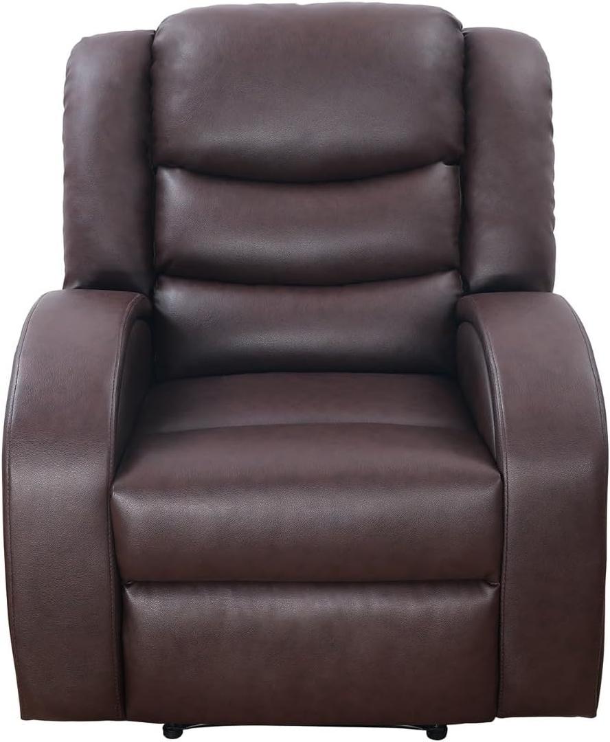 Brown Faux Synthetic Leather 1-Piece Couch Living Room Sofa Set GS4112 for Living Room/House/Bedroom/Office/Apartment(Brown,GS4112-C)