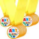 24 Pcs Art Award Medals Rubber Medals Bulk Winner Encourage Team Participation for Kids Adults Competitions Award Trophy Prize Party Supplies