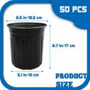 50 Pack 1 Gallon Plant Nursery Pots,Plastic Seedling Pot with Drainage Holes,Flexible Garden Flower Plant Container for Potting,Succulents,Cuttings,Transplanting,Black