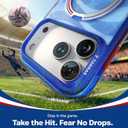 TORRAS Soccer Ostand Q3 Air iPhone 17 Pro Max Case with 360 Magnetic Stand, Fit for MagSafe, Mil-Grade Drop Tested, Soccer Fan Edition, Game Day Ready, World Cup Inspired, Starlight Blue