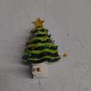 Brightever Ceramic Tree Night Light for Christmas Wall Decorations, 6" H Decorative Christmas Tree Nightlight with Multicolor Bulbs, On/Off Switch, Retro Xmas Decor for Bathroom, Bedroom - Green (1 Pack)