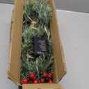 SHareconn 2 Pcs 6FT Prelit Smokey Christmas Garland with Battery Operated Timer, Multi-Color Lights, Lighted Cedar Pine Garland with Cones for Mantle Stairs Fireplace Indoor Outdoor Decoration, 6 FT