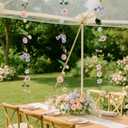 3 Pcs Artificial Flowers Hanging Decorations, 29.5ft Wildflower Daisy Garland Backdrop Ceiling Decoration for Wedding Spring Party Birthday Home Garden(Purple Pink)