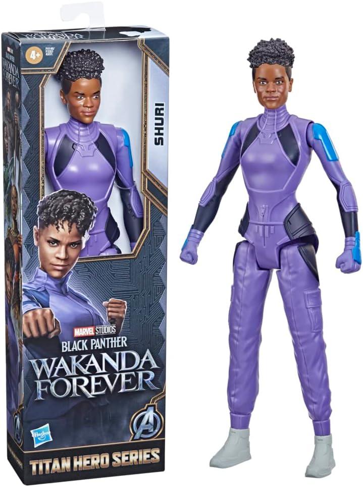 Spider-Man Marvel Studios' Black Panther: Wakanda Forever Titan Hero Series Shuri Toy, 12-Inch-Scale Action Figure, Marvel Toys Kids Ages 4 and Up, 2-Pack