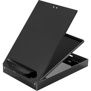 Janlaugh 1 Pieces Metal Storage Clipboard Letter Size Heavy Duty Aluminum Clip Board 14'' x 9.06'' x 2.95'' Contractor Clipboard Dual Storage Form Holder Paper Holder with High Capacity Clip