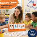 2 x Alened Sentence Building Flash Cards for Kids Ages 5-8, Learn to Read Phonics Toy, Word Games, Speech Therapy Materials, Education Kindergarten Classroom Must Haves for 1st 2nd Grade