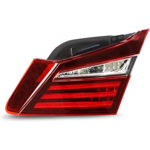 Nakkaa HO2803109 Inner Halogen Tail Light Passenger Side Compatible with 2016 2017 Accord Sedan Rear brake Lamp Taillight 34150T2AA21 34150-T2A-A21