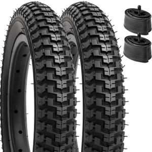 YUNSCM 2-PCS 12.5" Kid Bike Tires 12  x 2  (57-203) and 12/12.5" Heavy Duty Bike Tubes Schrader Valve Compatible with 12.5 x 2.25 12 1/2 x 2 1/4 Bike Bicycle Tires and Tubes (Y-558)