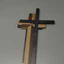 Jetec Christian Wooden Wall Cross,3D Multi-color Triple Stacked Reclaimed Decorative Worn Wooden Wall Cross for Home Religious Church Hanging Decoration(Classic Color)