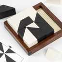 Wooden Hidden Blocks Puzzle Game - 80 Brain Challenges with Solid Wood Box & Deluxe Black and White Pieces, 3D Logic & Spatial Thinking Tabletop Toy, Perfect for Family Fun & Creative Gifts