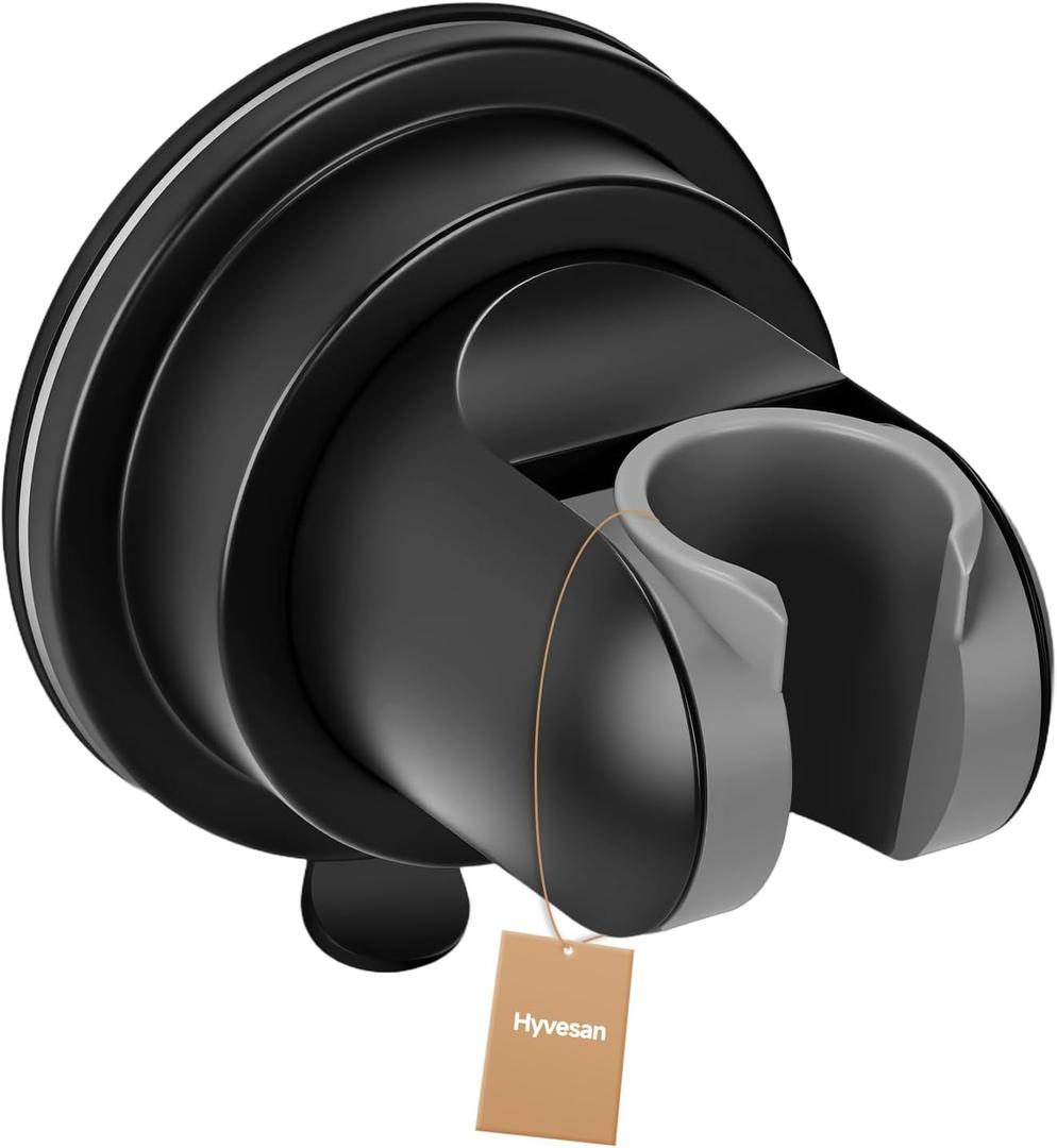 Shower Head Holder Suction, Adjustable Shower Head Holder Removable Suction Cup Shower Head Holder Rust-Resistant Shower Bracket Black