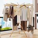 LIENAHU Clothes Drying Rack Tripod, Drying Rack Clothing, Laundry Drying Rack, Floor Standing, 16 Wooden Poles, Collapsible Drying Racks for Laundry, Retractable, Foldable, Folding