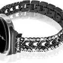 Bling Band Compatible for Samsung Galaxy Watch 8 40mm 44mm Bands, Diamond Chain Metal Bracelet Rhinestone Strap for Galaxy Watch 8/8 Classic