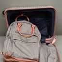 Coolife Suitcase Set 3 Piece Luggage Set Carry On Travel Luggage TSA Lock Spinner Wheels Hardshell Lightweight Luggage Set(Gray+Pink, 3 piece set (BP/TB/20))