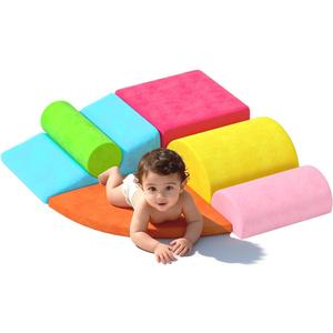 8 Piece Toddler Climbing BlocksSoft Play Climbing Toys Indoor for Toddlers Ideal Crawling and Exploration Play Set for Baby Gym/Toddler Playground (Rainbow Color, 6pcs)
