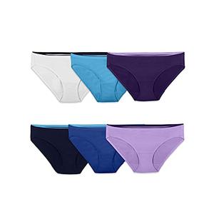 Fruit of the Loom Women's Underwear Breathable Panties (Regular & Plus Size), Bikini - Micro Mesh - 6 Pack, 9, 2XL