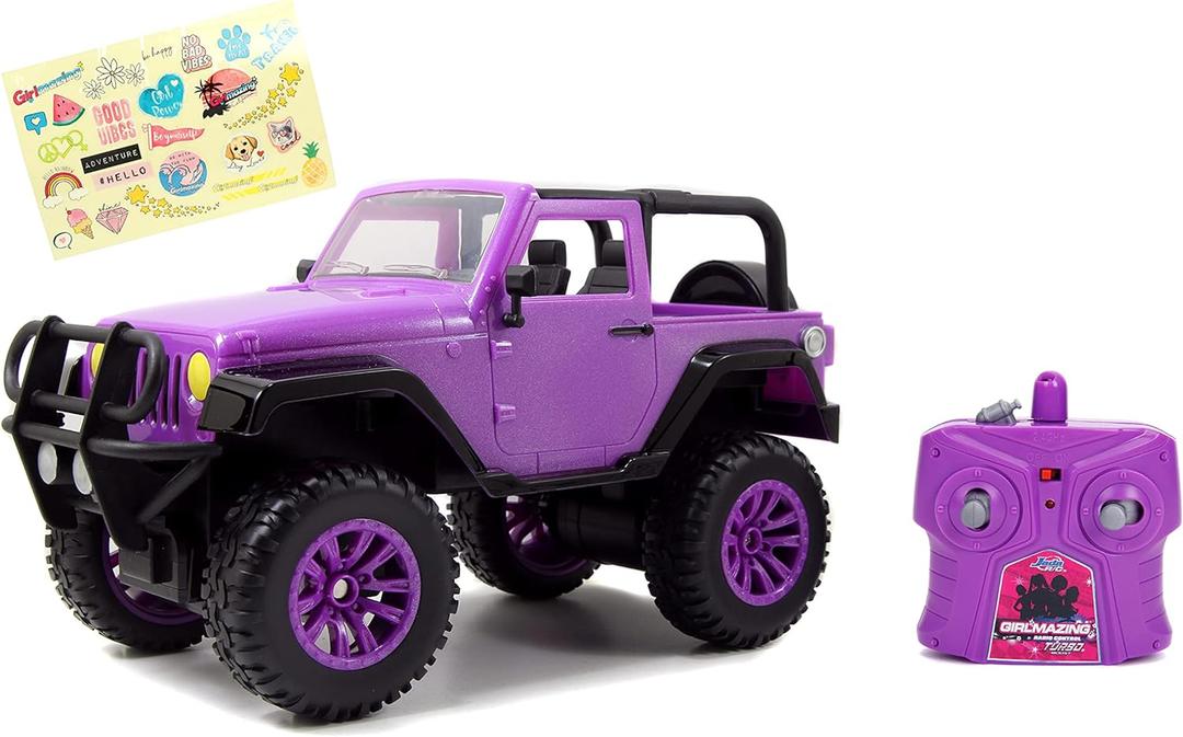 Girlmazing 1:16 Jeep Wrangler RC Radio Control Cars, Toys for Kids (Purple)