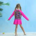 Idgreatim Girls Swimsuit Rash Guard Set Long Sleeve Two Piece Bathing Suit 3-10 Years (6-7 Years, Butterflies Pink)