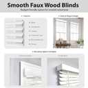 DEZ FURNISHINGS Cordless 2" Smooth Faux Wood Blind, 34" W x 60" H, Smooth White
