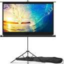 Projector Screen with Stand 60 inch - Indoor and Outdoor Projection Screen for Movie or Office Presentation - 16:9 HD Premium Wrinkle-Free Tripod Screen for Projector with Carry Bag and Tight Straps
