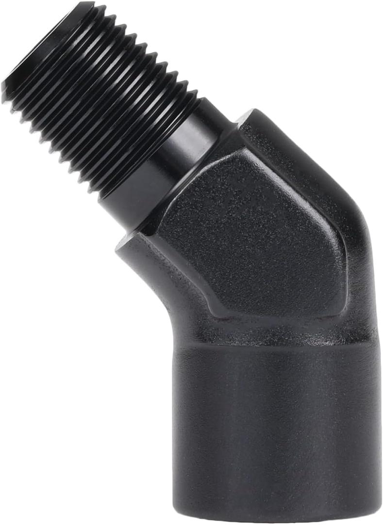 1/8 NPT Female to 1/8 NPT Male 45 Degree Fitting Adapter Coupler Union Aluminum Black