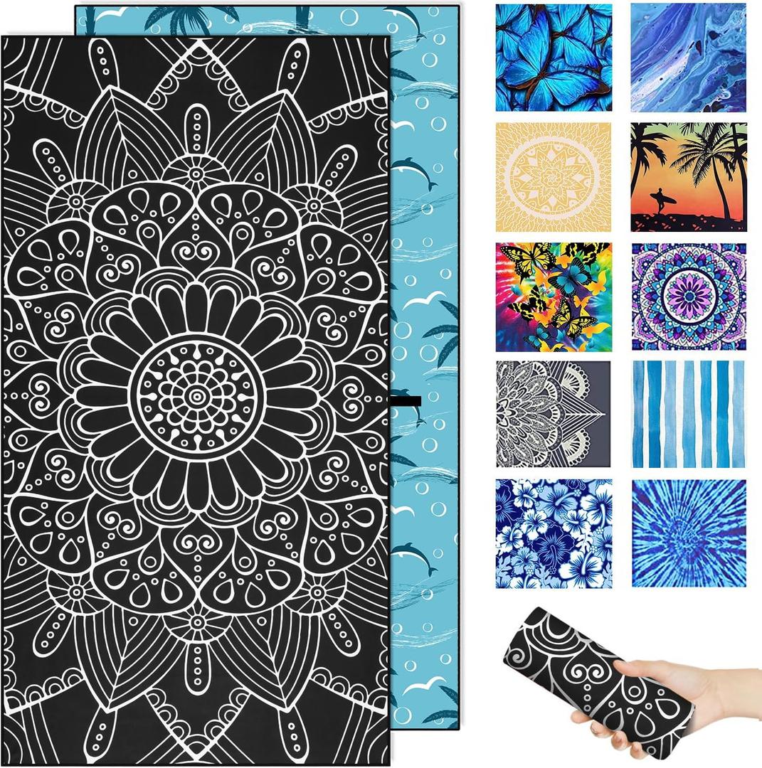 Sand Proof Microfiber Beach Towels Adult Quick Fast Dry Beach Oversized Accessories for Travel Swim Pool Yoga Camping Blanket Essentials Lightweight Must Haves Items Women Gifts Mandala Sand Proof Microfiber Beach Towels Adult Quick Fast Dry Beach Oversized Accessories for Travel Swim Pool Yoga Camping Blanket Essentials Lightweight Must Haves Items Women Gifts Mandala