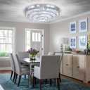 Modern LED Chandelier Flush Mount Four Rings Ceiling Lamp Round Ceiling Lihgt Fixture for Bedroom Living Room Dining Room (4000K, Cool White)