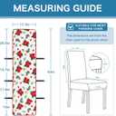 H.VERSAILTEX Dining Chair Covers Christmas Decorations Chair Cover Water Resistant Chair Cover for Dining Room Set of 4 Parson Chair Slipcovers Washable Chair Protectors Covers,Red Poinsettia/Beige