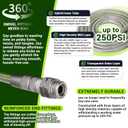 100 FT Non-Expandable Garden Hose Heavy Duty Water Hose for Large Properties & Extended Reach, 1/2" ID, 3/4" Swivel Fittings, Kink & Leak Resistant