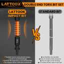 15-Piece Torx Bit Set, LATTOOK Double-ended Security Torx Bit Set Tamper Proof Star Bits, Magnetic S2 Steel, 3'' Long