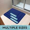 Smiry Memory Foam Bath Mat 36x24, Extra Soft and Absorbent Bathroom Mats, Non Slip Washable Carpet for Floor, Shower and Tub, Navy Blue