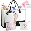 TRSODD Birthday Gifts for Women Mothers Day Gifts for Mom Wife Grandma Daughter Sister Friends Female Tote Bag and Makeup Bag Set P
