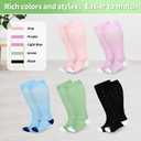 Plus Size Compression Socks Wide Calf Women Men,5 Pairs 20-30mmHg Extra Width Calf Viscose Knee High Compression Socks for Circulation Support (2XL, Black/Light Blue/Pink/Purple/Green)