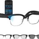 AI Smart Glasses with 4K Camera, 8MP AntiShake Camera Glasses for Men Women, 1080P Video Recording Sunglasses, GPT Identify Objects, AI Translation,290mAh Bluetooth Audio Glasses for Travel/Work/Vlog