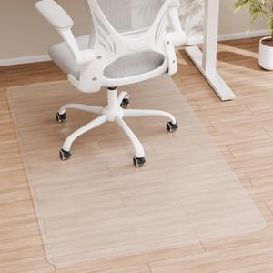 Office Chair Mat for Hardwood Floor, 55 x 35 Crystal Clear Hard Floor Chair Mat, Transparent Floor Protector Mat Flat Without Curling