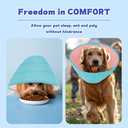 Mosago Soft Dog Cone Collar After Surgery Alternative for Dogs to Stop Licking, Comfy Collars for Large/Medium/Small Pet, Comfortable Elizabethan Neuter Recovery E Cones of Shame Neck & Head Ecollars (LFit 49-110 lb), Light Blue/Pink)