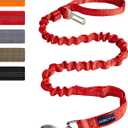 AUROTH Heavy Duty Bungee Dog Leash for Large Breeds - 6FT With 2 Padded Handles, Shock Absorption, No Pull Training, Red