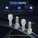 ECCPP M12x1.25 Lug Nuts 20 Pieces 12x1.25 Wheel Lug Bolts Shank Length 28mm Hex 17mm Wheel Bolts Set Fit for 2015-2022 for Renegade 2018-2022 for Compass 2014-2022 for Cherokee