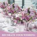 8 Bundles Artificial Peonies Flowers Boho Faux Flowers Arrangements Artificial Centerpiece Spring Bouquet Floral Wedding Decoration for Vase (Purple)