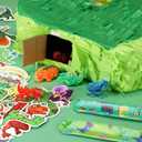 Hanaive 141 Pcs Dinosaur Piata for Birthday Party, Dino Piata Set with Blindfold and Baton, 16 x 12 x 3 Inch, Kids Dinosaur Themed Party Favors for Boys and Girls(Lovely Style)