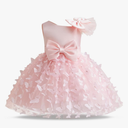 Toddler Baby Girl Butterfly Birthday Tutu Dress Pink Tulle Bowknot Formal Flower Wedding Pageant Party Dresses Size 110