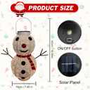 Christmas Snowman Solar Lantern Decorations - Snowman Solar Hanging Large Lantern Outdoor Waterproof, Metal Solar Powered Warm White LED Decor Lights for Outside Garden Yard Porch (1 Pack White)