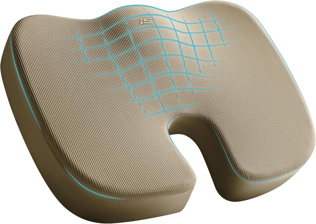 Skechers Memory Foam Seat Cushion,Office Chair Cushion for Tailbone Pain Relief,Butt Pillow for Office Chair,Car seat Cushion,Computer Desk,Long Sitting Office Workers,and Car Drivers,Beige Skechers Memory Foam Seat Cushion,Office Chair Cushion for Tailbone Pain Relief,Butt Pillow for Office Chair,Car seat Cushion,Computer Desk,Long Sitting Office Workers,and Car Drivers,Beige