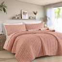 Wonderful Cotton Gauze Quilt Set Queen Size Rose Paisley Bed Cover for All Season,Reversible Voile Quilt Bedding Sets with Pillow Shams for Queen Bed, Floral Bedspread Coverlet Set