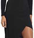 Donna Morgan Women's Long Sleeve Faux Wrap Asymmetric Hem Dress, Size 16