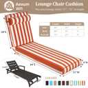 Chaise Lounge Cushions Outdoor 72x21x4 Inch, Patio Lounge Chair Cushions w/High Density Foam, 4 Inch Pool Lounger Cushion w/Removable Cover Handles, Fits Poolside Patio Outdoor Furniture, Yellowstripe