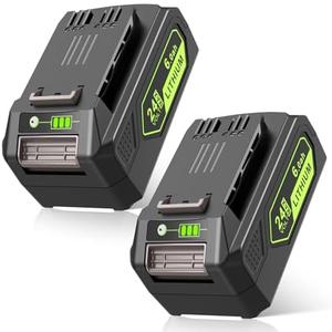 TREE.NB 2Pack 24V 6.0Ah Replacement for Greenworks 24V Battery Long-Lasting Compatible with Greenworks 24 Volt Lithium Battery Lawn Mower Trimmer Weed Blower 29842 29852 LB24A020