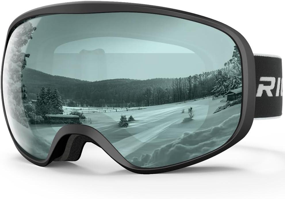 Ski Goggles Snowboard Goggles for Men Women Adults Youth,Over Glasses OTG/100% UV Protection/Anti-fog/Wide Vision (A14-white/Teal)